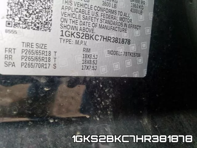 1GKS2BKC7HR381878 фото 2