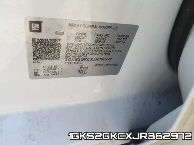 1GKS2GKCXJR362972 фото 2