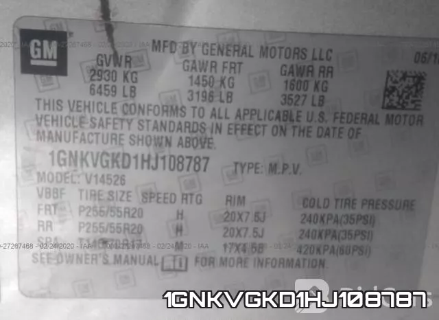 1GNKVGKD1HJ108787 фото 10