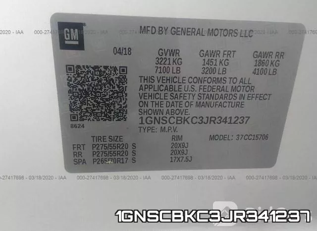 1GNSCBKC3JR341237 фото 10