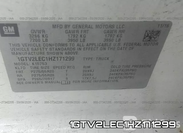 1GTV2LEC1HZ171299 фото 10