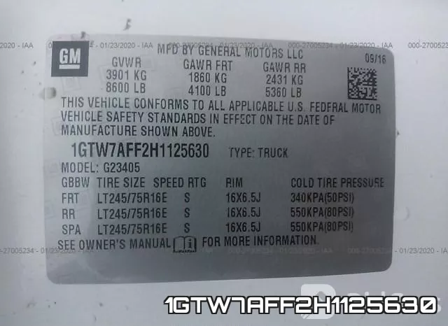 1GTW7AFF2H1125630 фото 10