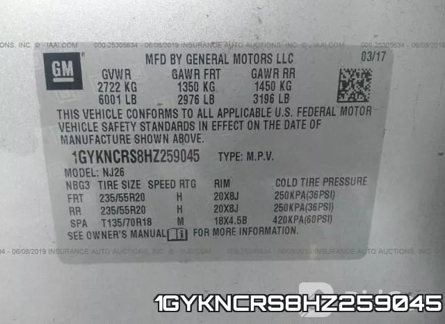 1GYKNCRS8HZ259045 фото 10