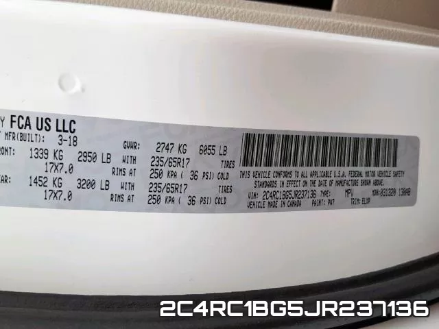 2C4RC1BG5JR237136 фото 2