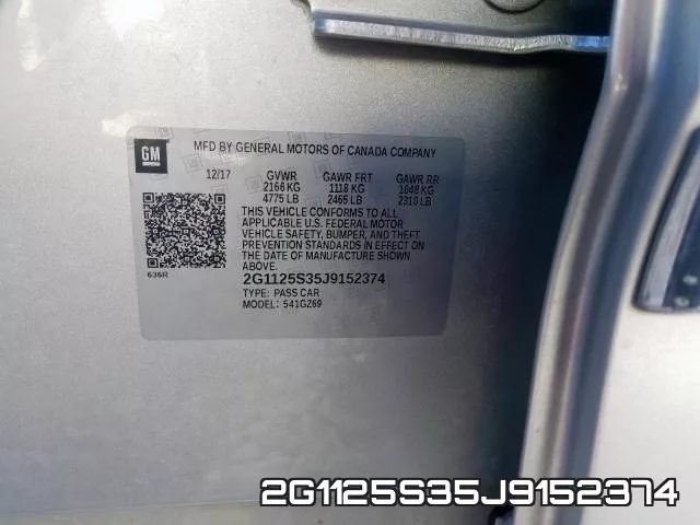 2G1125S35J9152374 фото 2