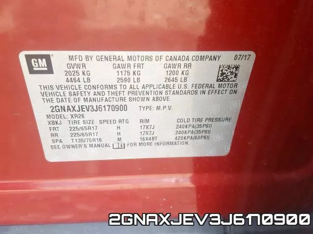 2GNAXJEV3J6170900 фото 2
