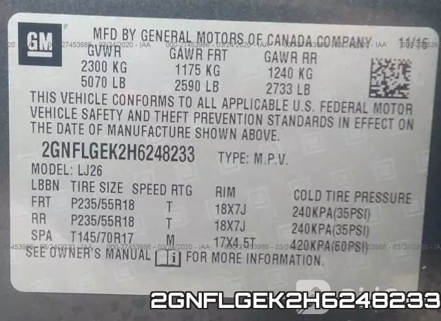 2GNFLGEK2H6248233 фото 10