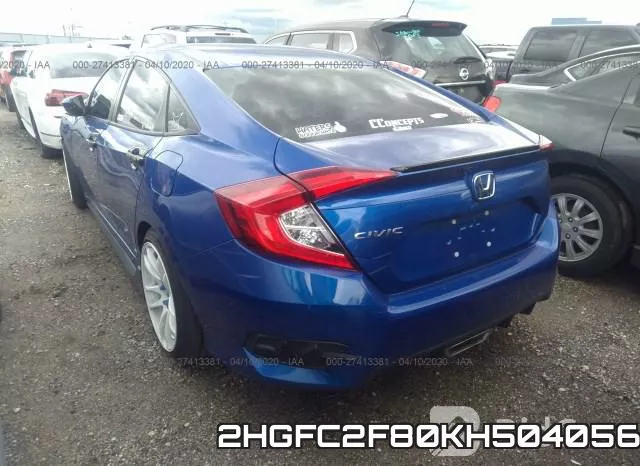 2HGFC2F80KH504056 фото 4
