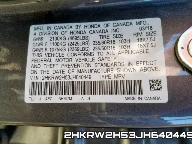 2HKRW2H53JH640449 фото 2