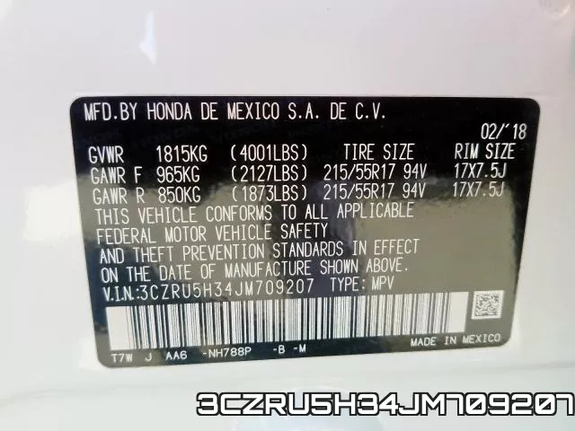 3CZRU5H34JM709207 фото 2