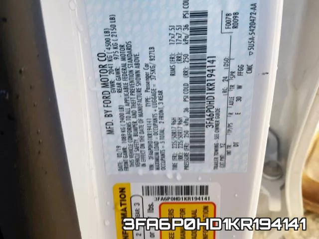 3FA6P0HD1KR194141 фото 2