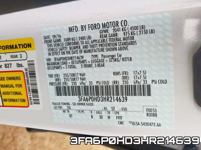 3FA6P0HD3HR214639 фото 2