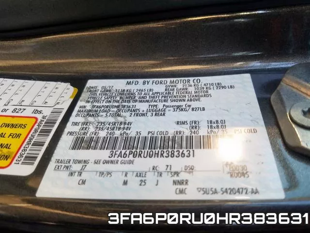 3FA6P0RU0HR383631 фото 2