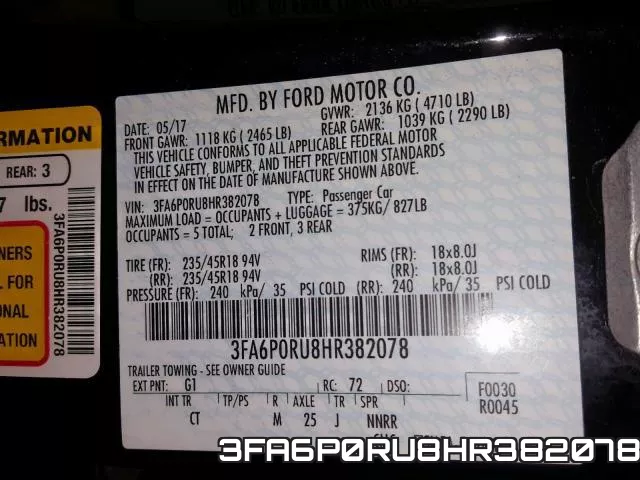 3FA6P0RU8HR382078 фото 2
