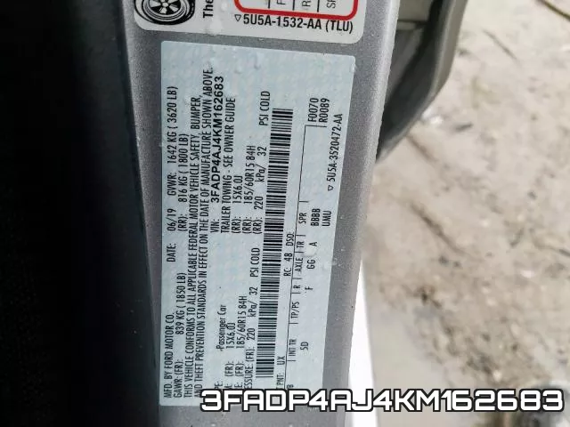3FADP4AJ4KM162683 фото 2