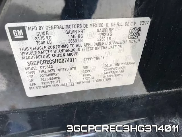 3GCPCREC3HG374011 фото 2