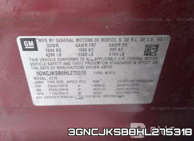 3GNCJKSB8HL275318 фото 10