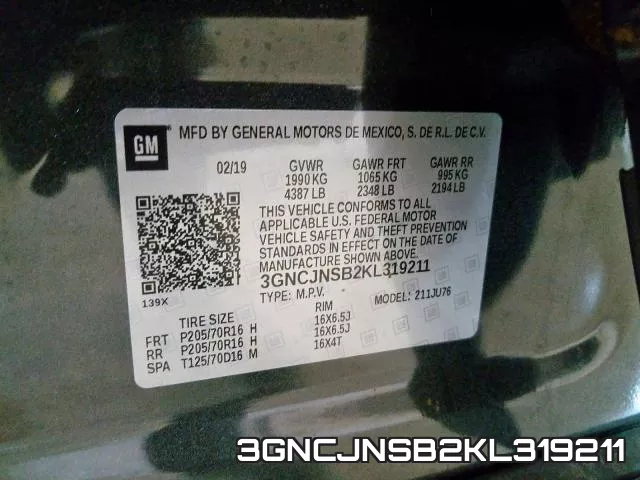 3GNCJNSB2KL319211 фото 2