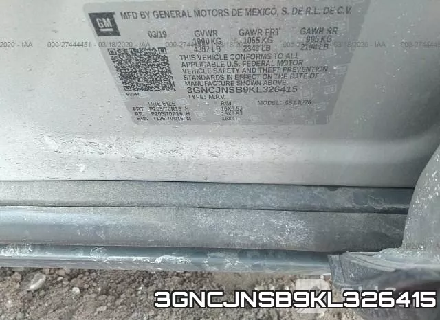 3GNCJNSB9KL326415 фото 10