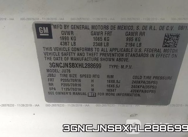 3GNCJNSBXHL288699 фото 10