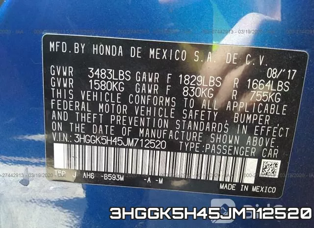 3HGGK5H45JM712520 фото 10