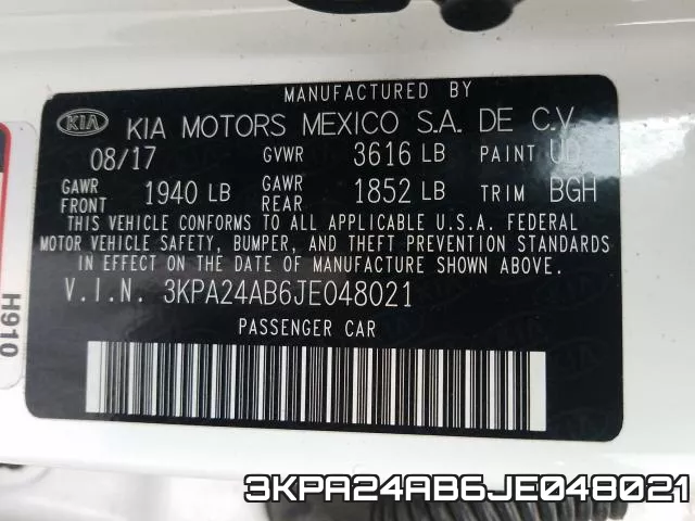3KPA24AB6JE048021 фото 2