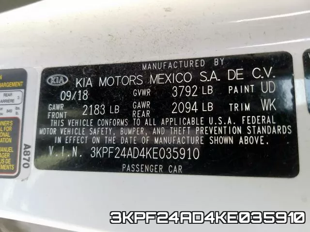 3KPF24AD4KE035910 фото 2