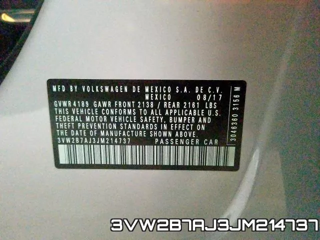 3VW2B7AJ3JM214737 фото 2
