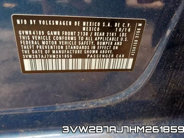 3VW2B7AJ7HM261859 фото 2
