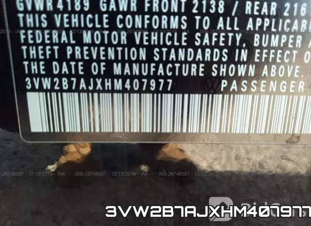 3VW2B7AJXHM407977 фото 10