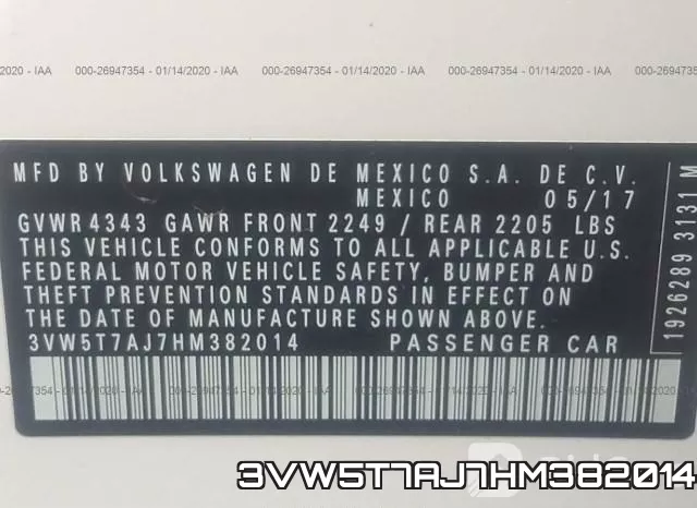 3VW5T7AJ7HM382014 фото 10