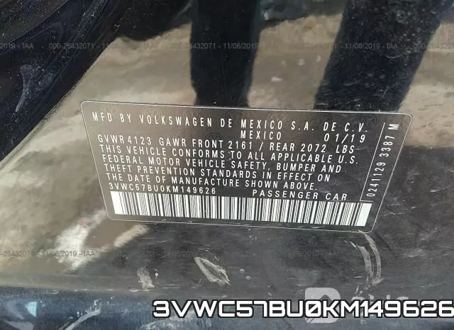 3VWC57BU0KM149626 фото 10