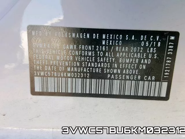 3VWC57BU6KM032312 фото 2