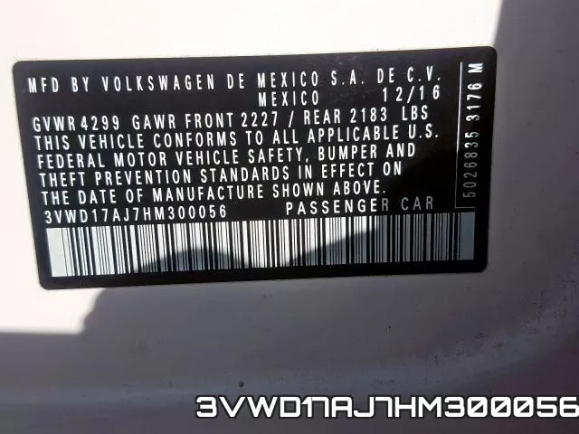 3VWD17AJ7HM300056 фото 2