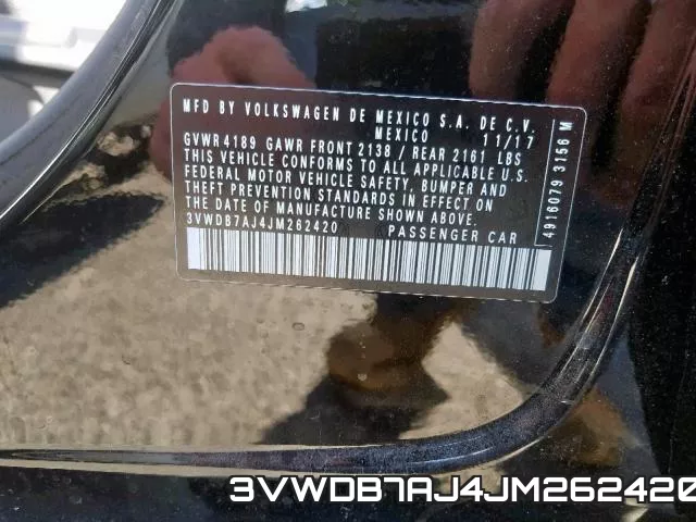 3VWDB7AJ4JM262420 фото 2