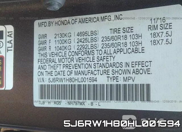 5J6RW1H80HL001594 фото 10