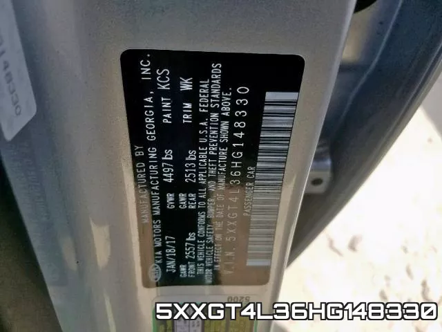 5XXGT4L36HG148330 фото 2