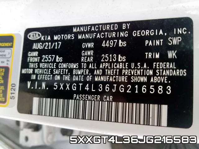 5XXGT4L36JG216583 фото 2
