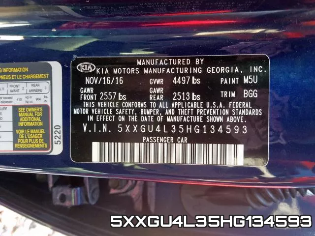 5XXGU4L35HG134593 фото 2
