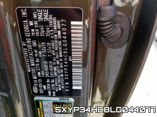 5XYP34HC8LG044077 фото 2