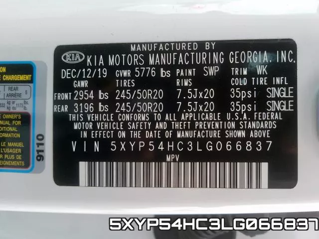 5XYP54HC3LG066837 фото 2