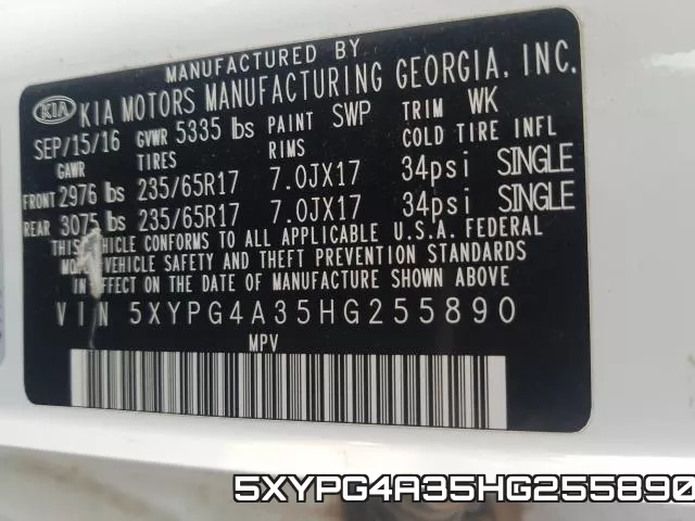 5XYPG4A35HG255890 фото 2