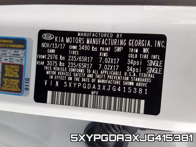 5XYPGDA3XJG415381 фото 2