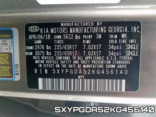5XYPGDA52KG456140 фото 2