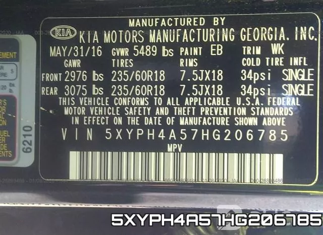 5XYPH4A57HG206785 фото 10