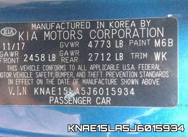 KNAE15LA5J6015934 фото 10