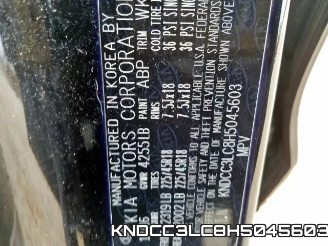 KNDCC3LC8H5045603 фото 2