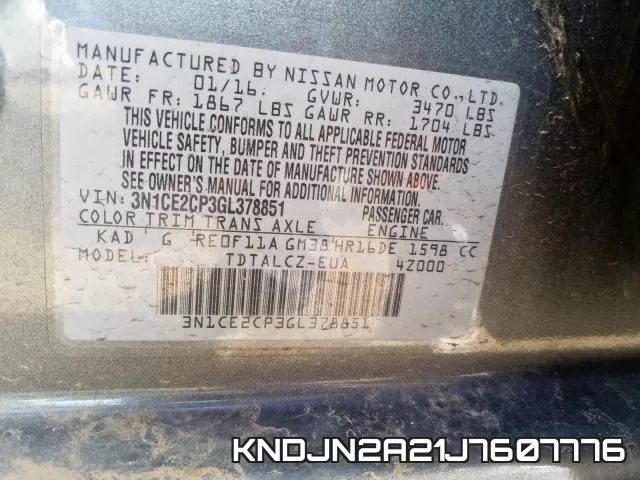 KNDJN2A21J7607776 фото 2