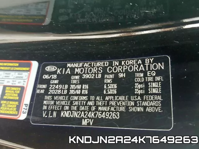 KNDJN2A24K7649263 фото 2