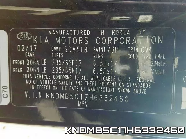 KNDMB5C17H6332460 фото 2